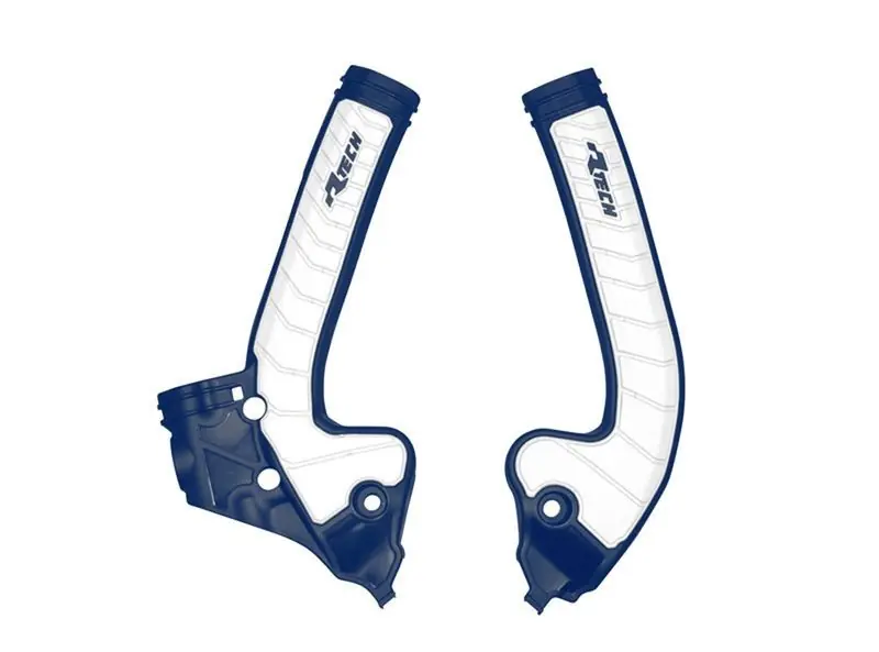 RACETECH (RTECH) 2025/12 OSŁONY RAMY (KOMPLET) BI-MATERIAL SUPER GRIP HUSQVARNA TC 85 ‘18-‘24 KOLOR NIEBIESKI / BIAŁY Tani