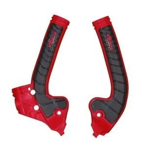 Tani RACETECH (RTECH) 2025/12 OSŁONY RAMY (KOMPLET) BI-MATERIAL SUPER GRIP GAS GAS MC 85 ‘21-‘24 KOLOR CZERWONY / CZARNY
