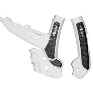 RACETECH (RTECH) 2025/12 OSŁONY RAMY (KOMPLET) BI-MATERIAL SUPER GRIP KTM EXC / EXCF 150 / 250 / 300 / 450 / 500 ‘24, SX 250 / 300 ‘23-24, SXF 250 / 350 / 450 ‘23-24, XC / XCF 125 / 250 / 300 / 350 / 450 ‘23-24 KOLOR BIAŁY / CZARNY Tylko dziś