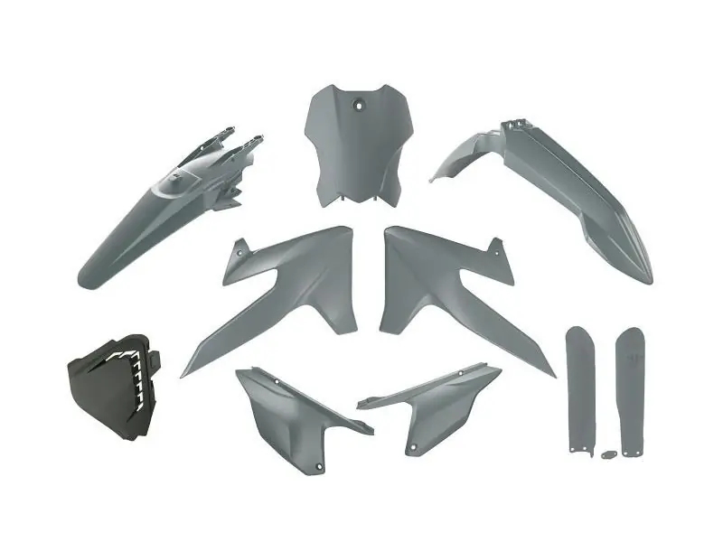 Zniżka RACETECH (RTECH) 2025/12 KOMPLET PLASTIKÓW Z OSŁONAMI TELESKOPÓW TRIUMPH TF 250 X ‘24-‘26, TF 450 RC ‘25-‘26 KOLOR SZARY