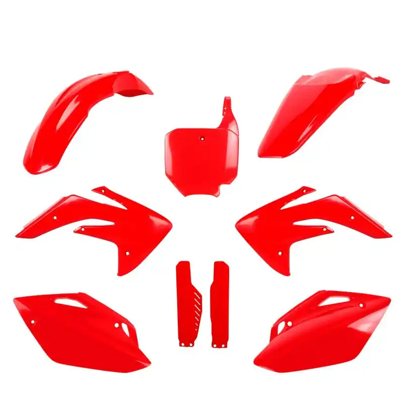 Darmowy zwrot POLISPORT KOMPLET PLASTIKÓW (FULL KIT) HONDA CRF 150 ‘07-‘25 W ZESTAWIE TABLICA PRZEDNIA (8663200004) I OSŁONY AMORTYZARORÓW (8351300004) KOLOR CZERWONY OEM