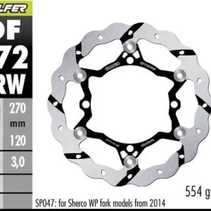 Wyjątkowa oferta GALFER TARCZA HAMULCOWA PRZÓD SHERCO SE/SEF 250/300/450/500 ‘09- (TYLKO Z ZAWIESZENIAMI SACHS; WP WYMAGA SP047) WAVE (270X120X3MM)