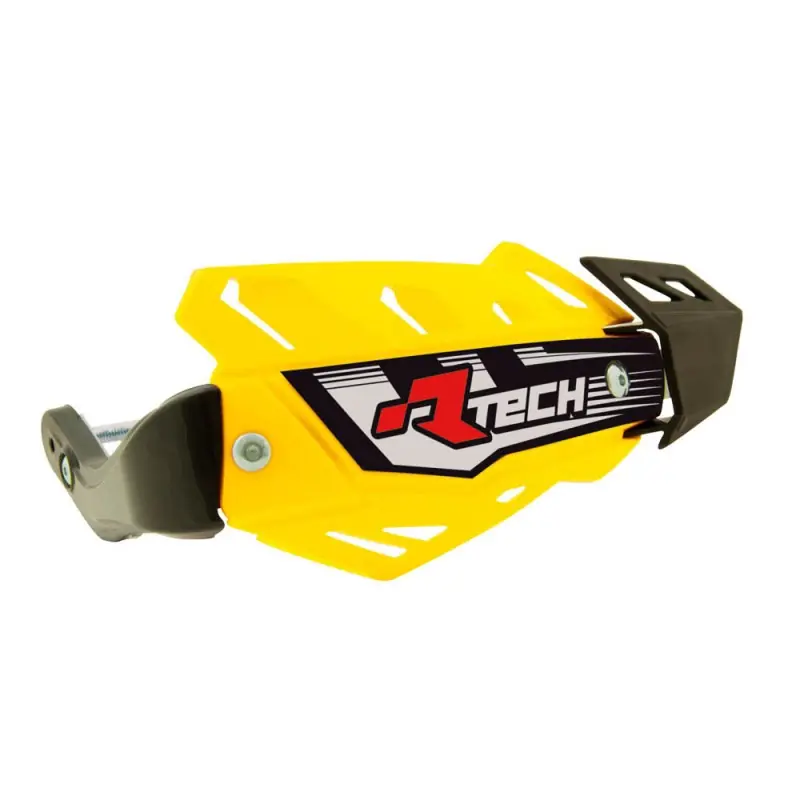 RACETECH (RTECH) OSŁONY RĄK (HANDBARY) FLX ATV/QUAD KOLOR ŻÓŁTY (Z 3 RODZAJAMI MOCOWAŃ DO KIEROWNICY) Łatwy zwrot