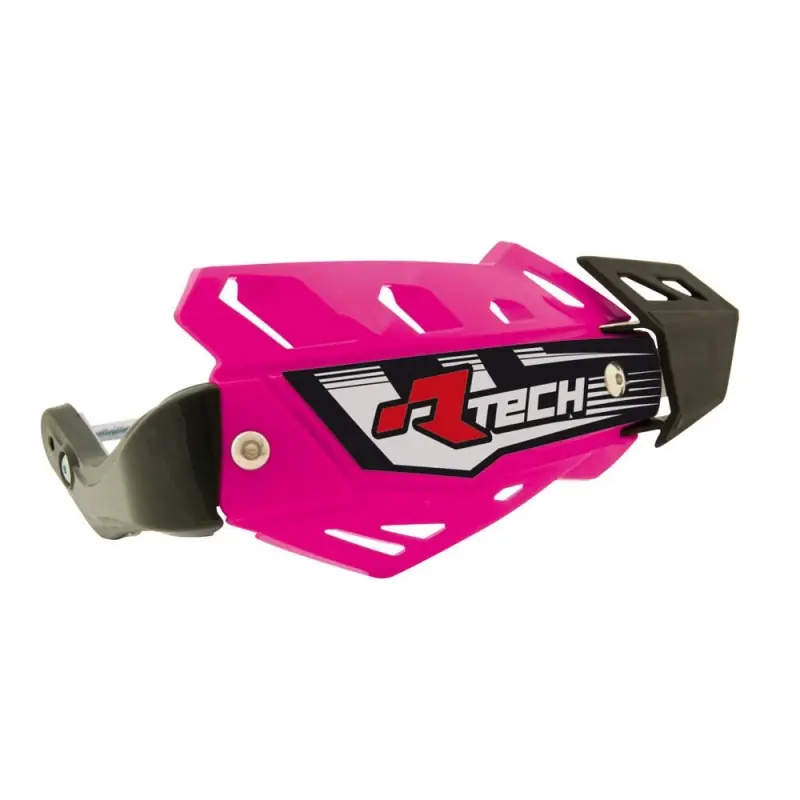 RACETECH (RTECH) OSŁONY RĄK (HANDBARY) FLX ATV/QUAD KOLOR RÓŻOWY NEON (Z 3 RODZAJAMI MOCOWAŃ DO KIEROWNICY) Hit cenowy