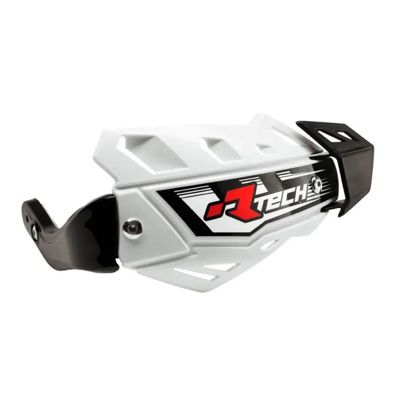 Nowość RACETECH (RTECH) OSŁONY RĄK (HANDBARY) FLX ATV/QUAD KOLOR BIAŁY (Z 3 RODZAJAMI MOCOWAŃ DO KIEROWNICY)