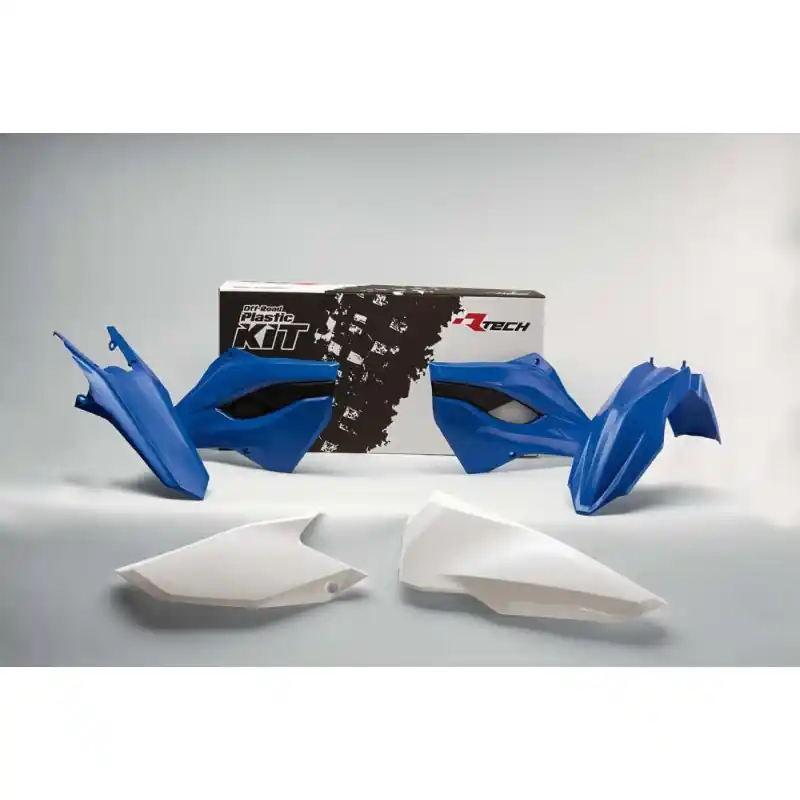 RACETECH (RTECH) KOMPLET PLASTIKÓW HUSABERG TE/FE 125/250/300/350/450/501 ‘13- ‘14 KOLOR OEM NIEBIESKI BIAŁY Darmowy zwrot