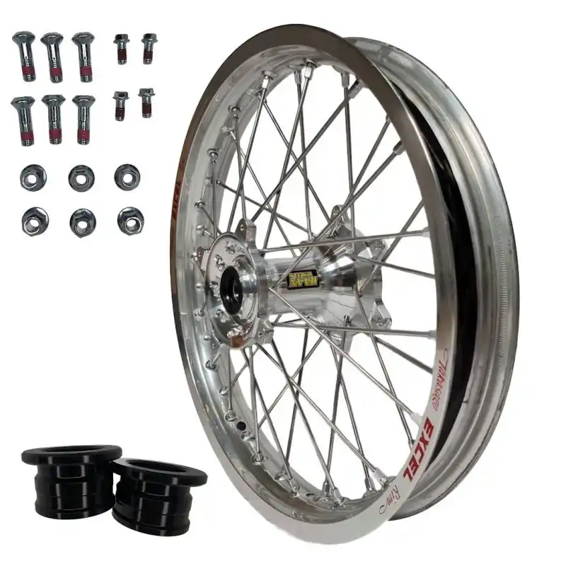 REX WHEELS PROMOCJA (EXCEL) KOMPLETNE KOŁO TYLNE 18 CALI 18-2,15 HONDA CRF 250 ‘02-‘13 CRF 450 ‘02-‘12 CRF 250/450X ‘04-‘17, SREBRNA OBRĘCZ / SREBRNA PIASTA / SREBRNE SZPRYCHY / SREBRNA NYPLE Obniżka ceny