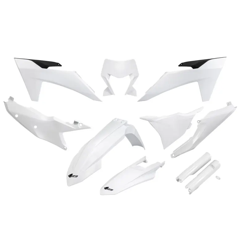 Zamów dziś UFO KOMPLET PLASTIKÓW (FULL KIT) Z OSŁONAMI TELESKOPÓW (AMORTYZATORÓW) KTM EXC 150 / 250 / 300 TBI ‘24- ‘25, EXC-F 250 / 350 /