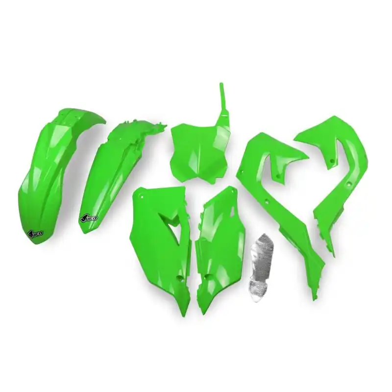 UFO KOMPLET PLASTIKÓW KAWASAKI KXF 250 ‘21-24, KXF 450 ‘19-23 KOLOR OEM ‘20 (ZIELONY) (KA227E999A) Darmowy zwrot