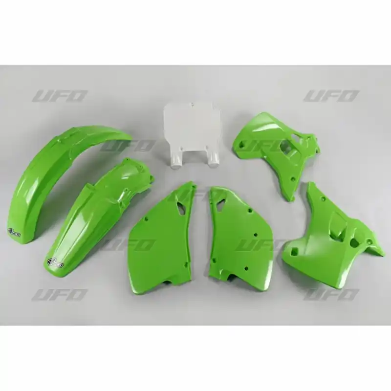 Darmowy zwrot UFO KOMPLET PLASTIKÓW KAWASAKI KX 125 / 250 ‘93 KOLOR OEM (ZIELONY/BIAŁY) (KA194E999)