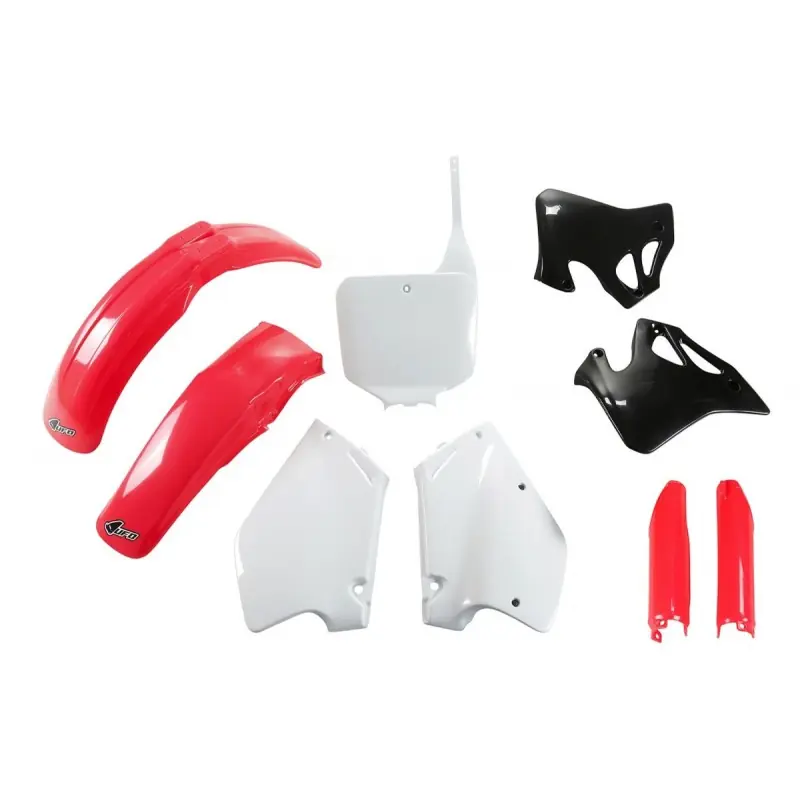 Wysoka jakość UFO KOMPLET PLASTIKÓW (FULL KIT) Z OSŁONAMI TELESKOPÓW (AMORTYZATORÓW) HONDA CR 125 ‘95- ‘97, CR 250 ‘95- ‘96 KOLOR OEM (CZERW