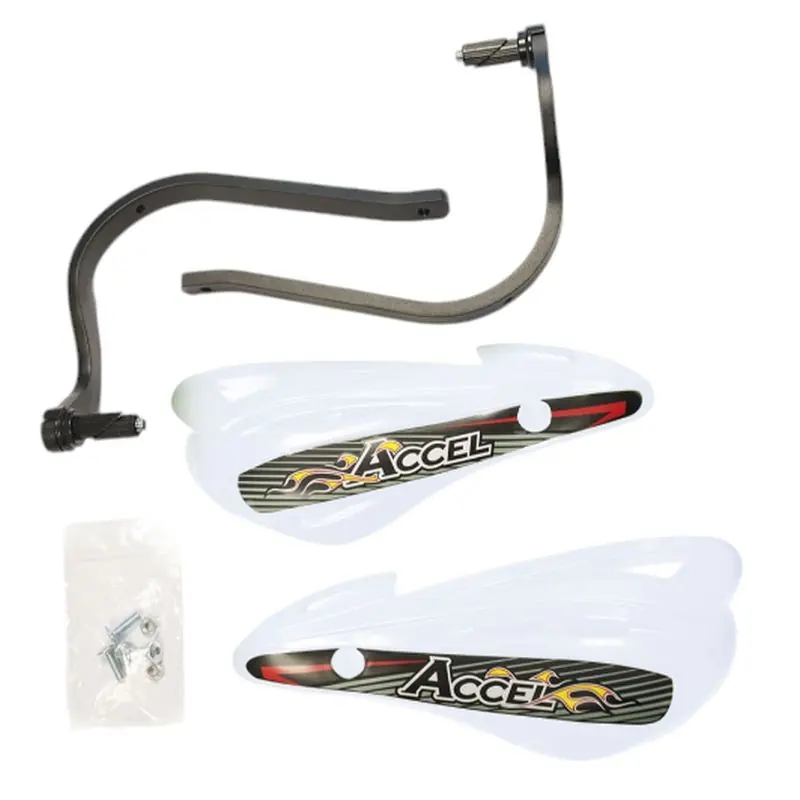 ACCEL OSŁONY RĄK (HANDBARY) Z MOCOWANIEM ALUMINIOWYM ATV (22+28MM) (ALU-CZARNY, PLASTIK-BIAŁY) Ostatnie sztuki