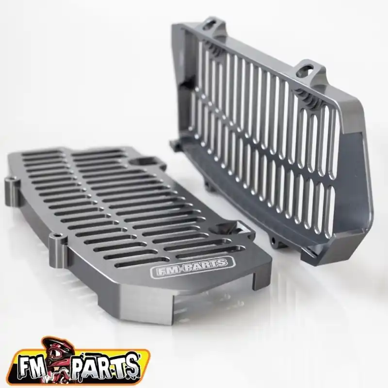 FM-PARTS OSŁONY CHŁODNICY (KRATKI) ALUMINIUM KTM/HUSQVARNA ‘20-23 ‘ KOLOR SREBRNY (GUN METAL) Rabat